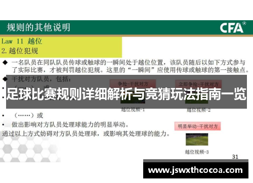 足球比赛规则详细解析与竞猜玩法指南一览
